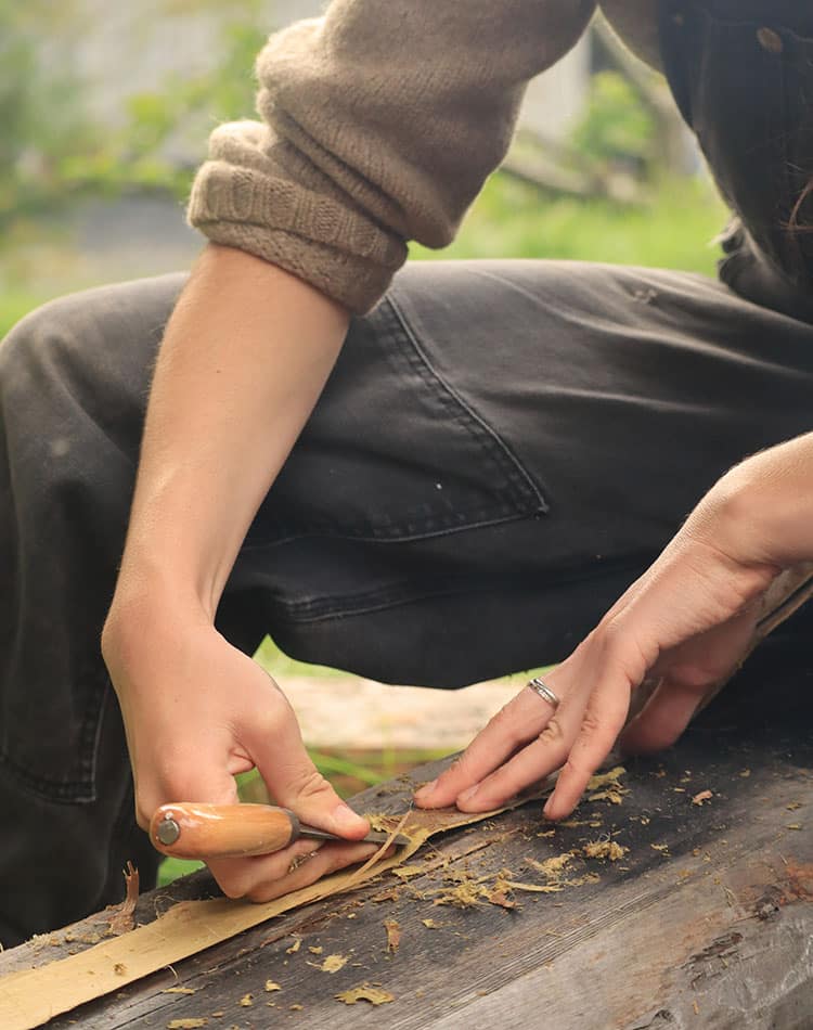 The primitive craft of makin twine from willow bark